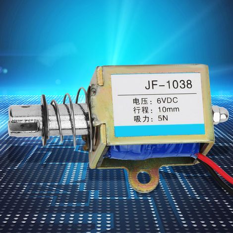 Électroaimant JF-1038 5N 6V CC, type push-pull, course de 10 mm (1/5)