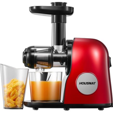 Extracteur de Jus Moteur Silencieux avec Fonction Inverse Rouge Extracteur de jus de fruits et légumes avec nutriments maximaux et 90% de pureté du jus. (1/5)
