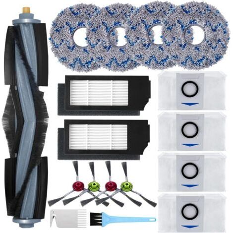 Zubehör für Ecovacs Deebot X1 Omni / X1 e Omni / X1 Turbo Staubsauger: 1 Hauptbürste, 4 Seitenbürsten, 4 Wischpads, 2 Filter, 4 Beutel, 2 Reinigungsbürsten (1/5)