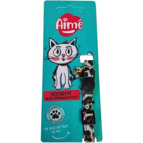 Collare per gatto AIME Savane Fiori multicolori con campanellino dorato e chiusura breakaway sicura (1/4)