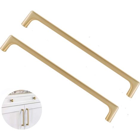 Poignee Meuble Cuisine en Brossé Entraxe trou Poignées Armoire Style Européen Poignée Vis inclus 2pcs 320mm Alliage De Zinc Laiton (1/4)
