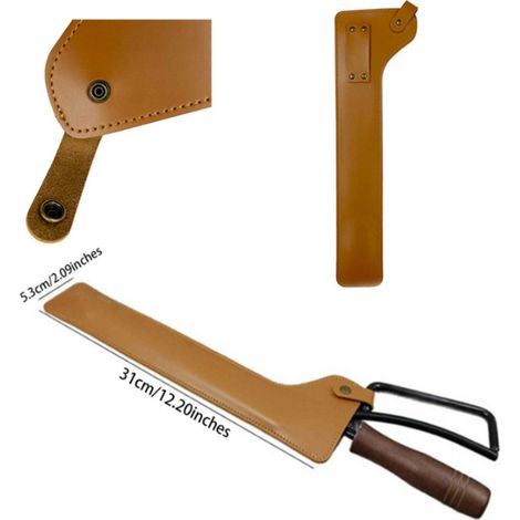 Outils de cheminée-convient aux ciseaux à bois de chauffage, pinces de cheminée, étui en cuir 31x9cm (1/2)
