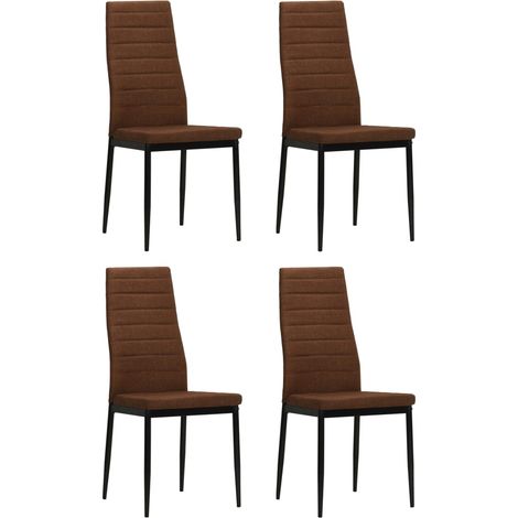 Sedie da Pranzo 4 pz Marroni in Tessuto vidaXL