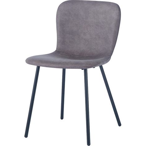 PU-Lederstuhl für das Esszimmer in Taupefarbe. Kollektion ALCAN