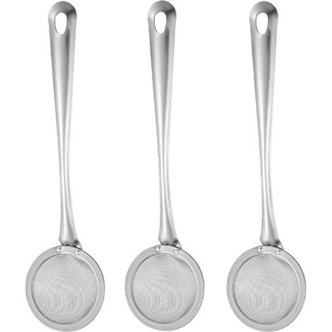 Juego de 3 piezas: colador, espumadera, cucharón, filtro de aceite de acero inoxidable. (1/5)
