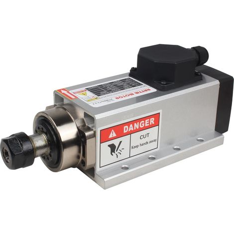 Motor de husillo de alta velocidad ER20 de 2,2 kW, refrigerado por aire, con orificio cónico de precisión. (1/2)