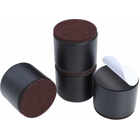 Rehausseurs de meubles de 5 cm en acier au carbone, autocollants et résistants de 6 cm , rond, noir, (1/5)
