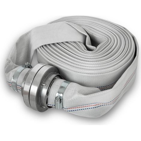 Eberth – Tuyau d'arrosage plat Storz 2' 20m – Diamètre 52mm – Pression 3 bars – Raccords Storz pour pompes – Transport d'eau pure et sale (1/5)