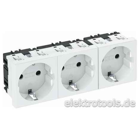 OBO BETT. STECKDOSE 0 GRAD, 3-FACH SCHUTZKONTAKT STD-D0 RW3 OBO BETTERMANN 6120042