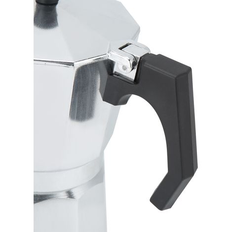 Cafetera moka octogonal de aluminio para espresso, 6 tazas, con asa antideslizante y diseño elegante. (1/5)