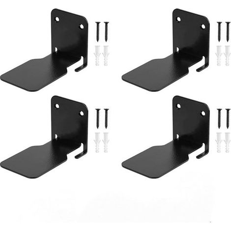 Juego de 4 soportes para libros, Estantería invisible de pared para libros, Estantería flotante, Colgante, 10,5 x 6,6 x 6 cm, Negro, Metal (1/5)