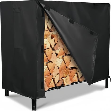 Cadre de cheminée d'extérieur en bois avec revêtement épais et imperméable, 122 × 61 × 107 cm, (1/4)