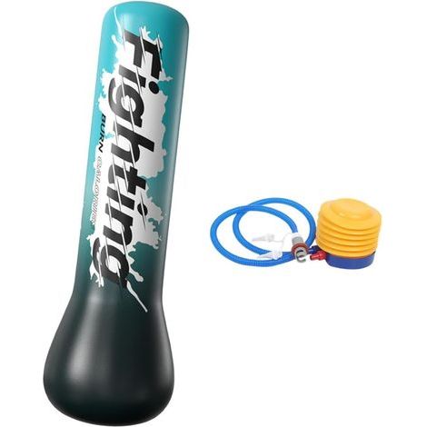 Aufblasbarer Boxsack für Kinder, Boxausrüstung für Taekwondo-Training, blau mit Luftpumpe (1/5)