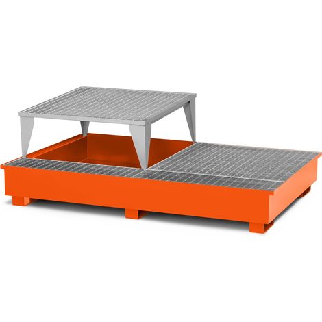 RR Industrietechnik Typ RTA-21 Auffangwannen für IBC aus Stahl mit Abfüllbereich RAL 2004 reinorange