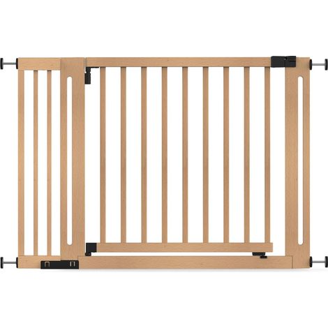 Safetots Wooden Elegance Gate, Natural, 115cm - 123cm, Pressure Fit Safety Gate, 73cm Extra Wide Doorway, Easy Installation