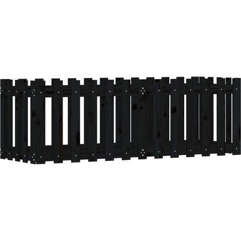 Maison Exclusive - Fioriera Giardino a Recinzione Nera 150x50x50cm Massello Pino