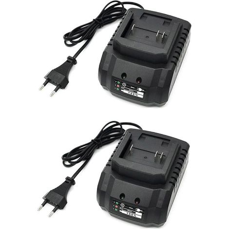 2er-Pack Ladegeräte für Makita Lithium 18V/21V Akkus, kompatibel mit Akku-Bohrmaschinen, Winkelschleifern, Laubbläsern und Elektrowerkzeugen (EU-Stecker). (1/5)
