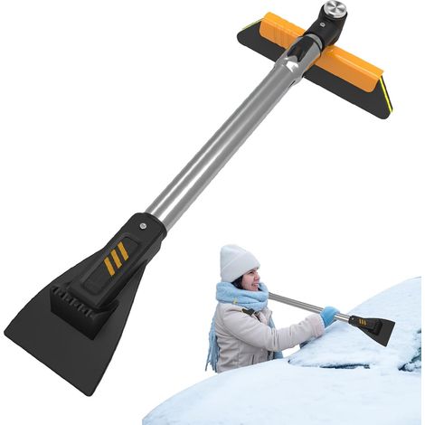 Grattoir à glace pour voiture, camion, brosse à neige avec raclette, extensible, rotation à 360 degrés, outil de dégivrage pour voiture, SUV, pare-brise, fenêtre de nettoyage d'hiver (1/5)