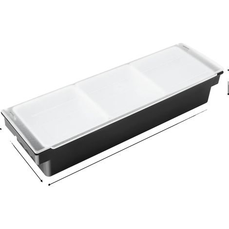Caja para frutas, rejillas interiores extraíbles, tapa con bisagra, color negro. (1/2)