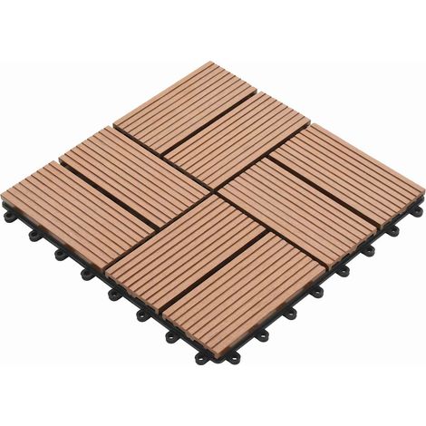 Terrassenfliese 11 pcs Braun 30 x 30 cm WPC vidaXL