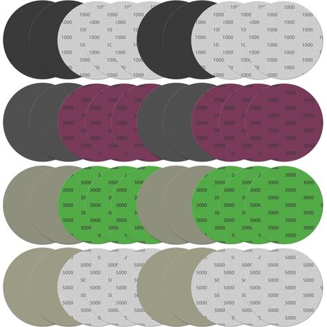 40 disques de ponçage 5 pouces humides et secs, papier de verre orbital auto-agrippant 1000/2000/3000/5000 grains assortis, polissage bois ou métal (1/5)