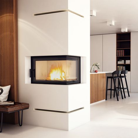 Kamineinsatz aus Stahl KRATKI MBO rechts 15 kW Ø 200 (1/5)