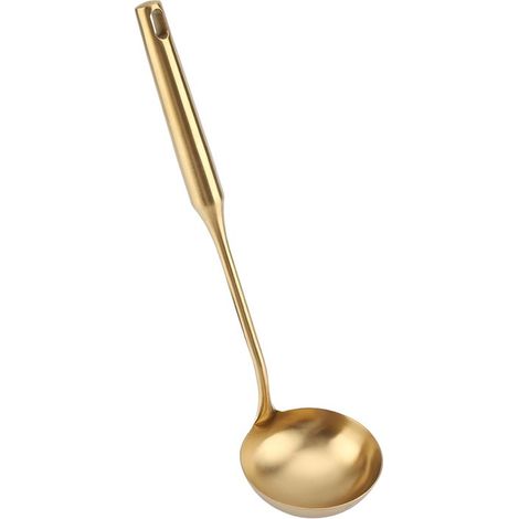 cucchiaio da minestra in acciaio inossidabile color oro (1/5)