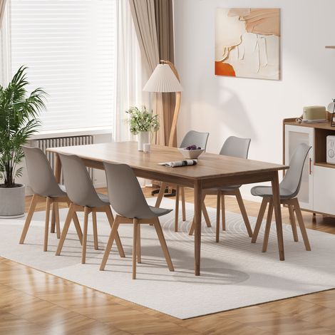 Chaises salle à manger grises, lot de 6, style nordique (1/4)