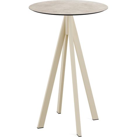 Infinity mange-debout avec piètement sable + plateau HPL Moonstone Ø70 cm - Feros (1/4)