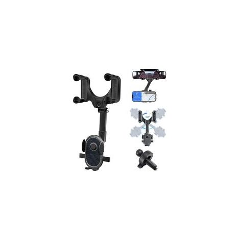 Support téléphone rétroviseur voiture 360° flexible – Installation rapide – Compatible smartphones 4,5-7 pouces – ABS haute qualité - 5-7in (1/5)