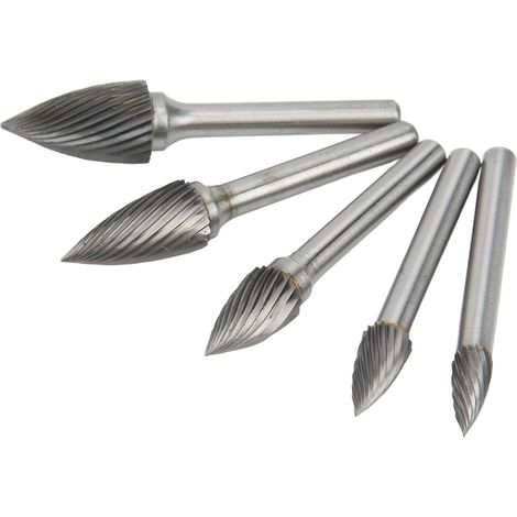 Kit de fraises rotatives en carbure de type G, tige de 6 mm, à coupe unique, traitées thermiquement, pour le meulage et la sculpture. (1/5)