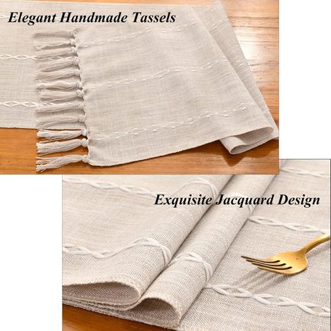 Chemin de table d'été JeiibrZui en eucalyptus vert - 40 x 180 cm - 1 pièce - Vert - Polyester durable - Décoration idéale pour mariage, fête et cuisine (1/5)