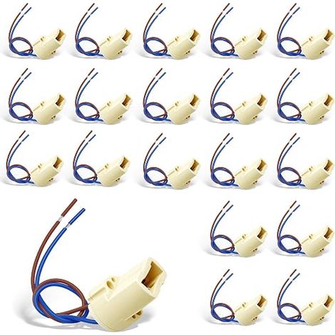 Pack of 20 G9 Ceramic Sockets with Cable 15 cm (1/5)