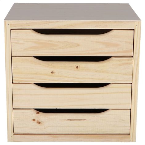 WELLHOME MOBILIARIO & DECORACIÓN Cajonera 4 cajones acabado SIN barniz (1/5)