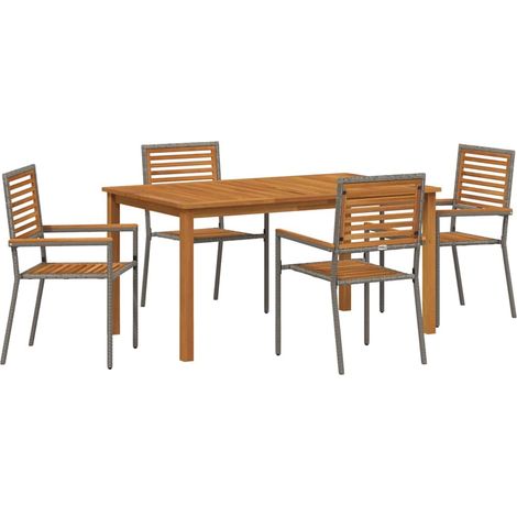 Maison Exclusive - Set da Pranzo per Giardino 5 pcs Grigio