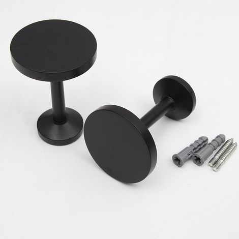 Confezione da 2 fermatende da parete in lega di zinco con viti, supporti decorativi per tende, eleganti ganci fermatende neri per casa o ufficio