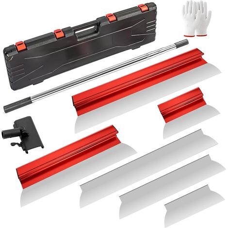 Spatule Enduit Lissage, Lame a Lisser avec Manche Extensible, 30 cm, 50 cm et 80 cm Spatule de Lissage en Acier Inoxydable, Couteau à Enduire pour Le Plâtrage de Plafond et Mur (1/5)
