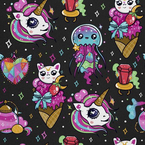 Decoración de exterior Oxford - Motiv verschiedene Kawaii-Elemente (1/5)