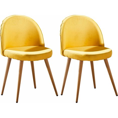 Set aus zwei skandinavischen GREK Stühlen gelb