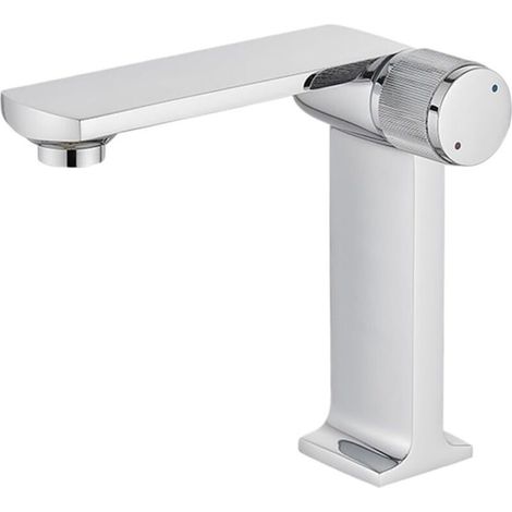 Messing-Badezimmerarmatur, Warm- und Kaltwasser-Waschtischarmatur, Mischbatterie, silber (1/5)