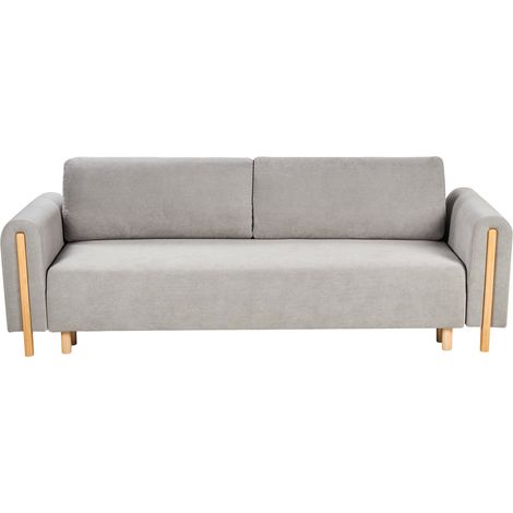 Sofá cama de tela mecanismo clic-clac para dormir espacio de almacenaje minimalista gris Kvam (1/5)