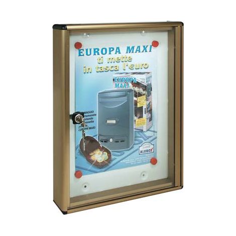BACHECA PORTA AVVISI ALUBOX  ALLUMINIO BRONZATO 1XA4 MM 300X50 H.MM 400