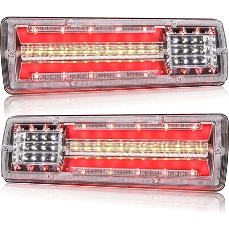 Feux arrière de camion à LED Feu de frein de camion 12V Clignotant arrière/feux de recul/feux de circulation Feux arrière à led extérieurs pour tracteur de camions à plateau de remorque (1/5)