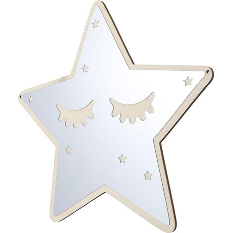 Murale Décorative Facile à Installer Miroir Adhésif D'étoile en Acrylique Beige, Décoration Murale à Suspendre et Légère pour Chambre D'garçon et Filles ou Porche (1/5)