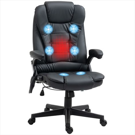 Chaise de bureau Bois noir massant chauffant ergonomique (1/5)