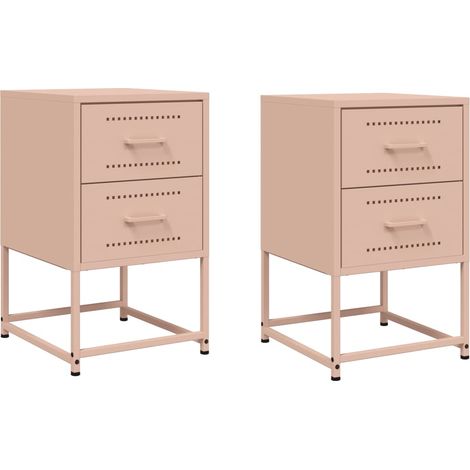 Maison Exclusive - Comodini 2 pz Rosa 36x39x60,5 cm in Acciaio