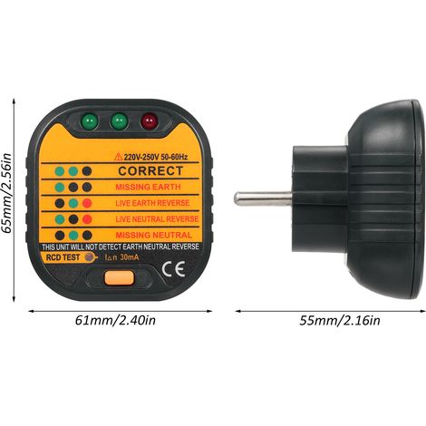 Testeur de prise Portable, détecteur de tension de polarité de Circuit de sortie, détecteur électrique. (1/5)