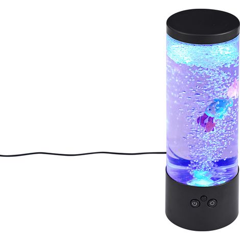 QAZQA Tube à bulles noir 30 cm avec LED RGB - Sealife (1/5)