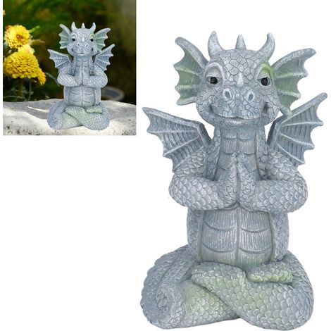Statue de Dinosaure Petite Sculpture Résine Méditation Ornement Maison pour Jardins (1/5)