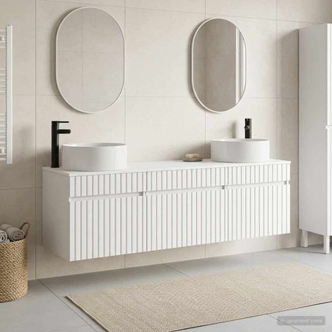 vidaXL Bathroom Cabinet Set 3 pcs White 49 x 44.5 x 65.5 cm (1/5)
